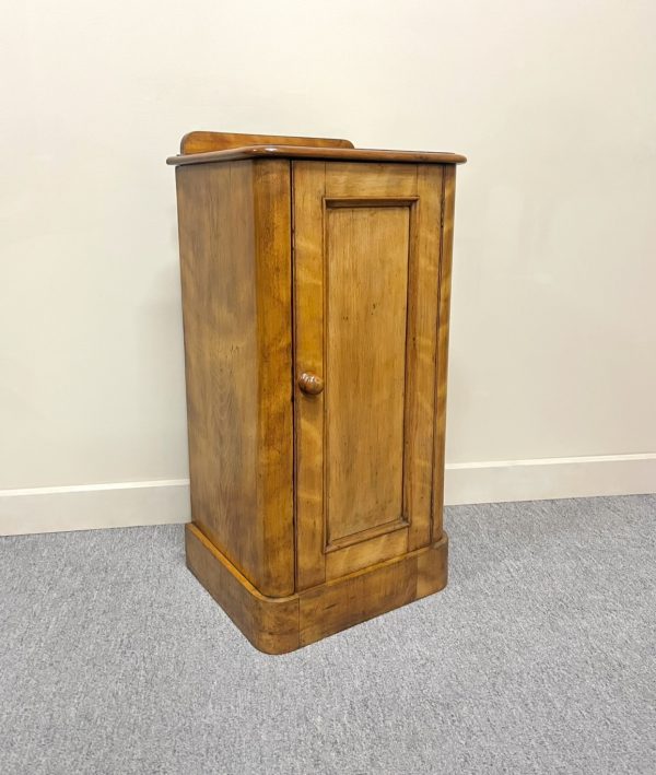 Victorian Satin Birch Bedside Cabinet