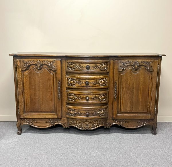 French Bow Front Oak Buffet