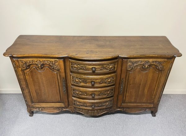 French Bow Front Oak Buffet