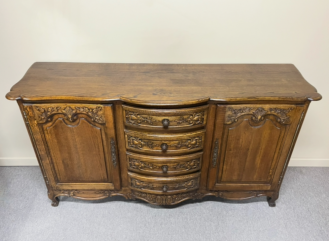 French Bow Front Oak Buffet French Bow Front Oak Buffet