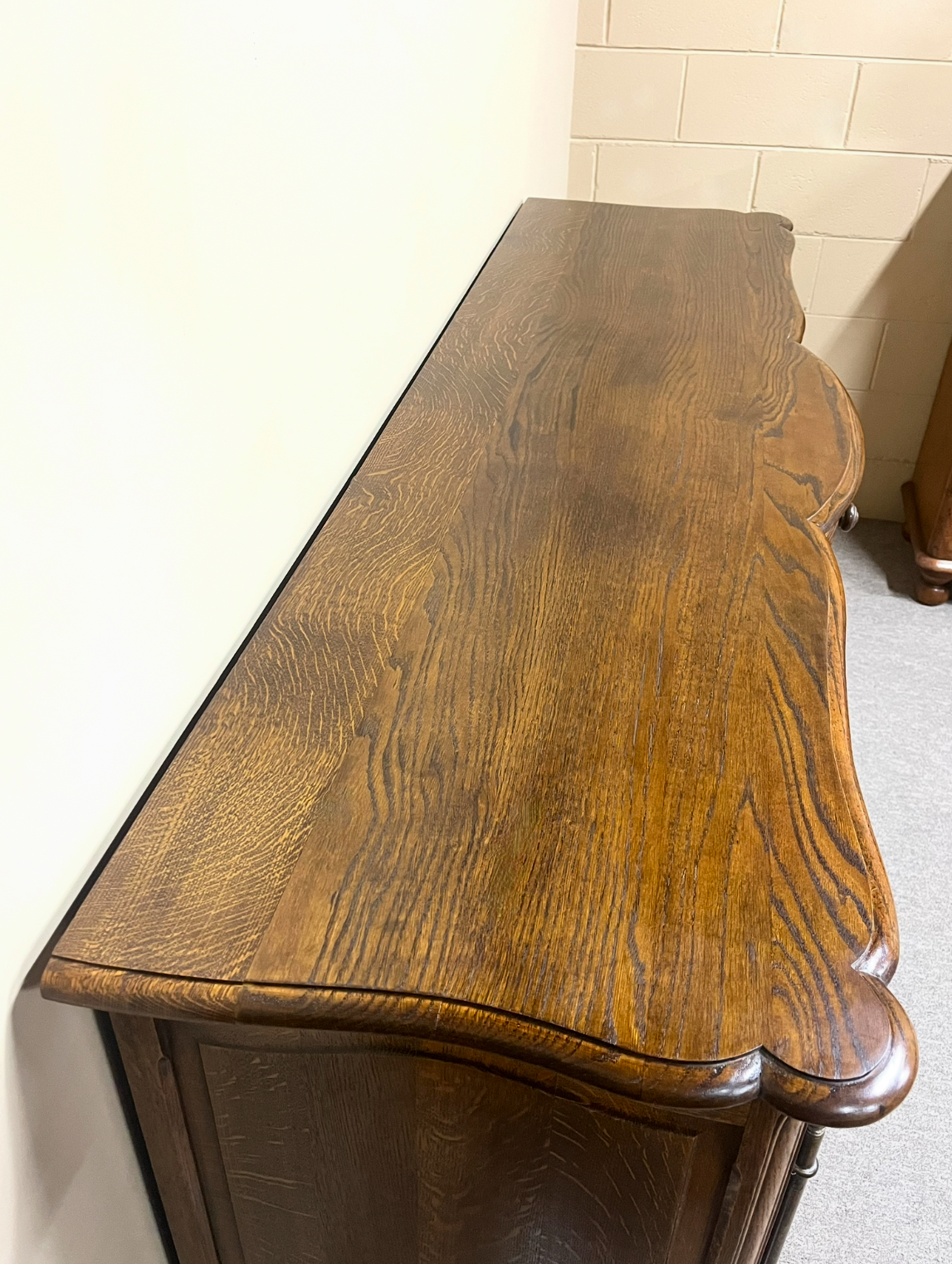 French Bow Front Oak Buffet French Bow Front Oak Buffet