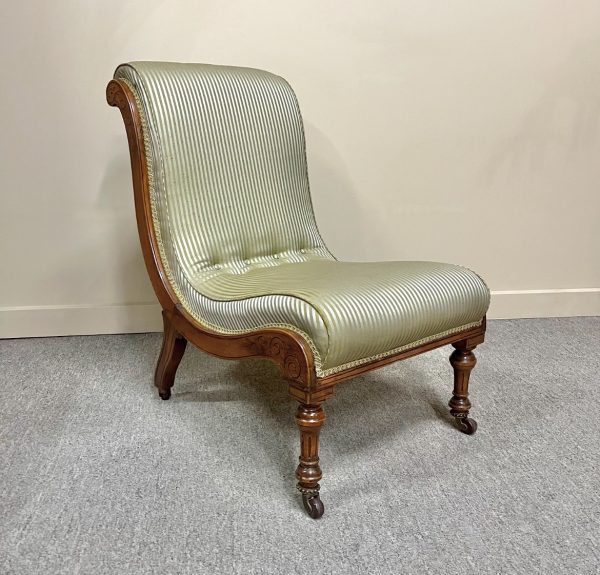 19th Century Scroll Back Chair in Walnut