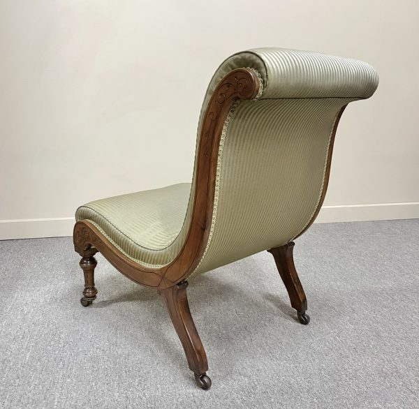 19th Century Scroll Back Chair in Walnut