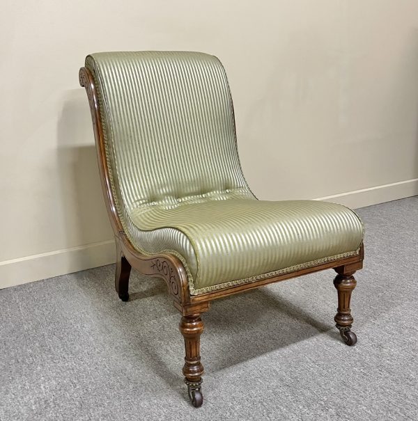 19th Century Scroll Back Chair in Walnut