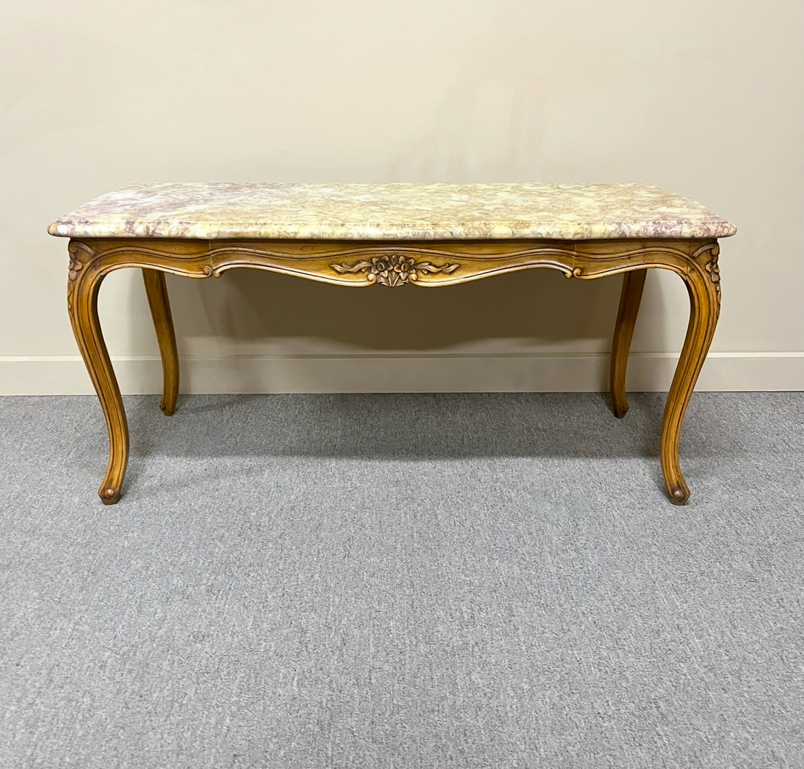 Vintage French Marble Top Coffee Table