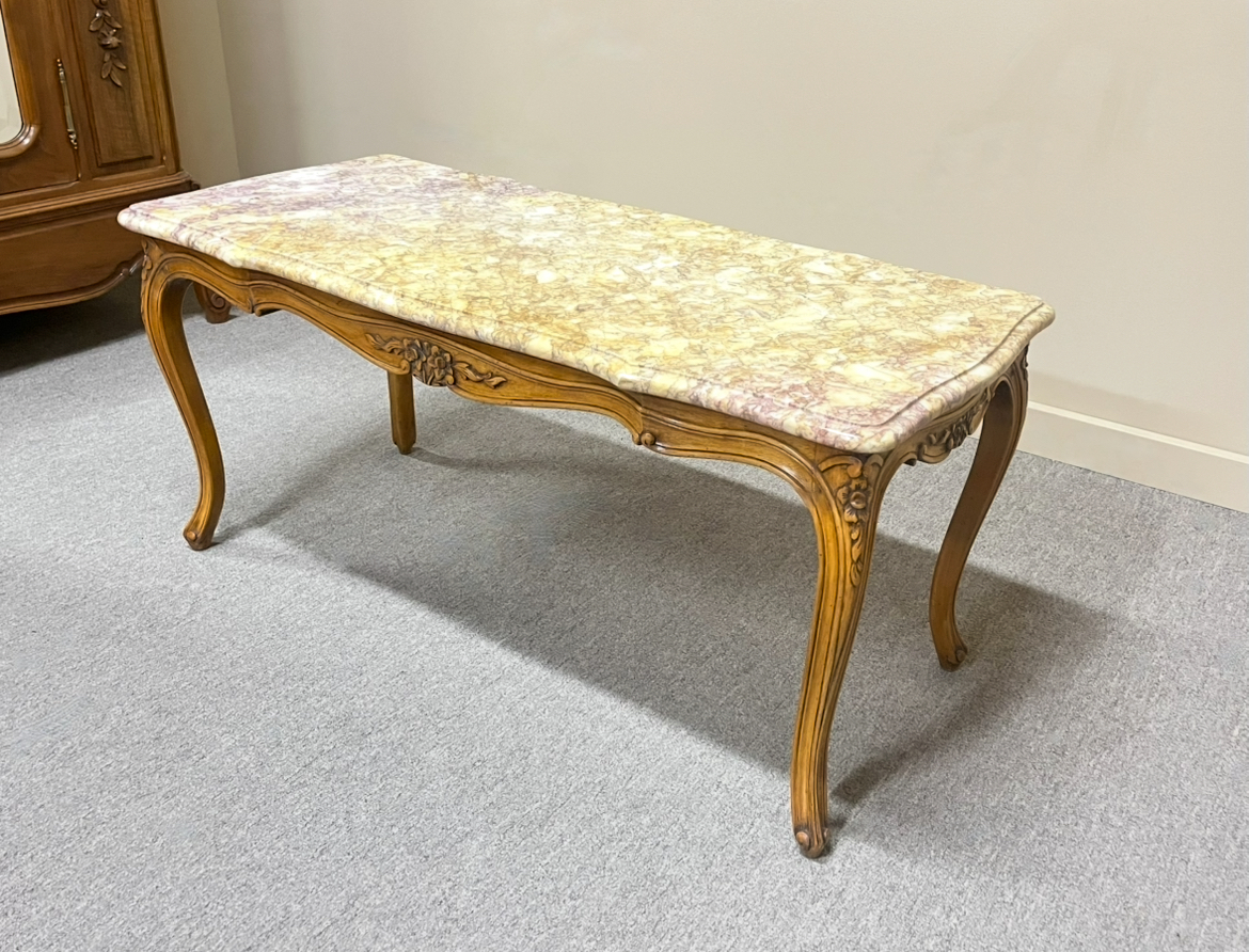 Vintage French Marble Top Coffee Table Vintage French Marble Top Coffee Table