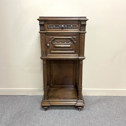 French Henri II Walnut Bedside Cabinet