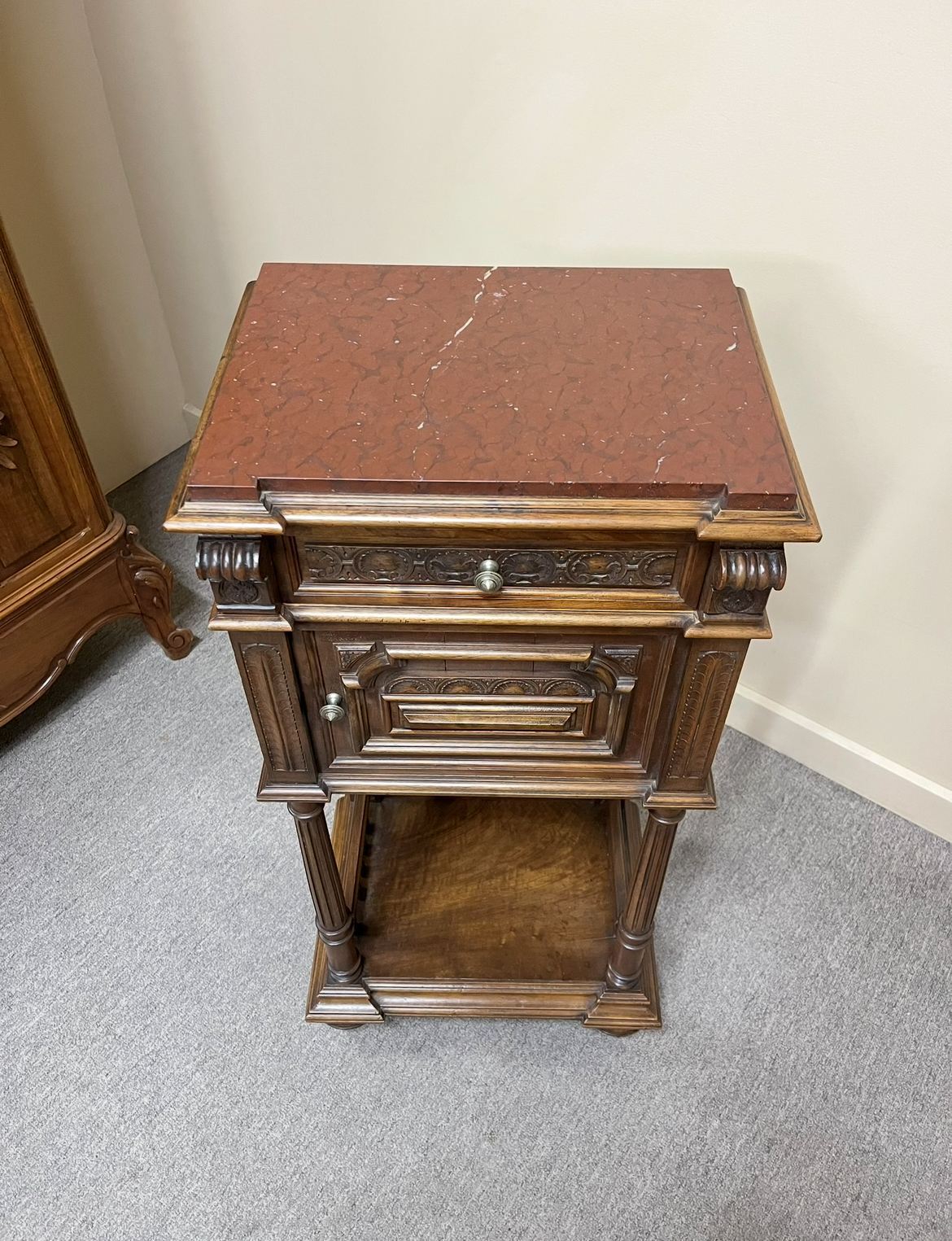 French Henri II Walnut Bedside Cabinet French Henri II Walnut Bedside Cabinet