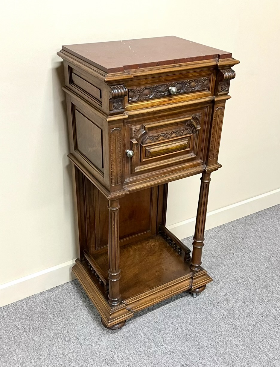 French Henri II Walnut Bedside Cabinet French Henri II Walnut Bedside Cabinet