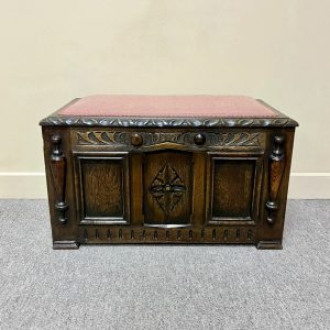 1920's Carved Oak Storage Box