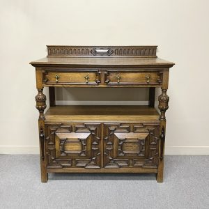 English Oak Jacobean Style Buffet c.1910