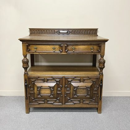 English Oak Jacobean Style Buffet c.1910