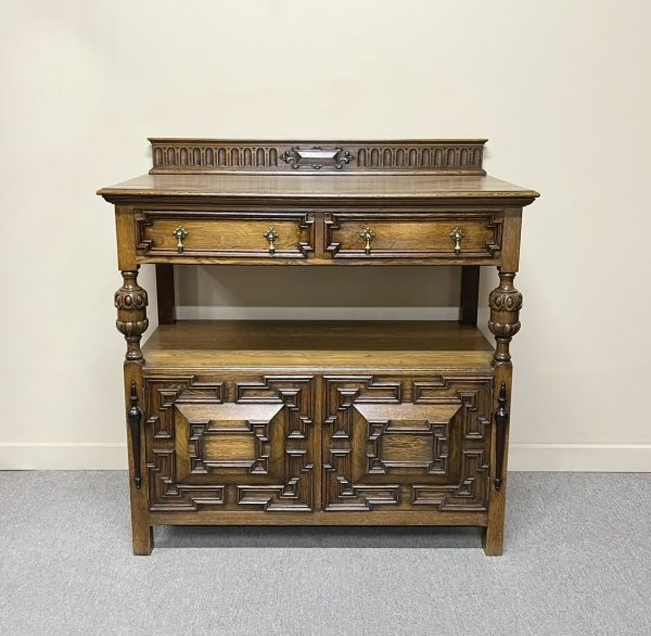 English Oak Jacobean Style Buffet c.1910
