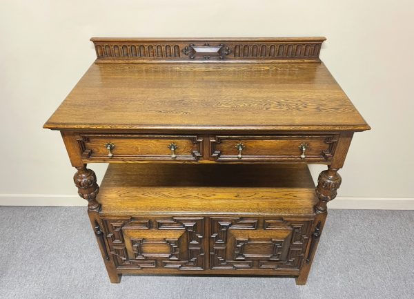 English Oak Jacobean Style Buffet c.1910