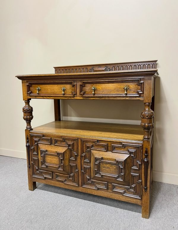 English Oak Jacobean Style Buffet c.1910