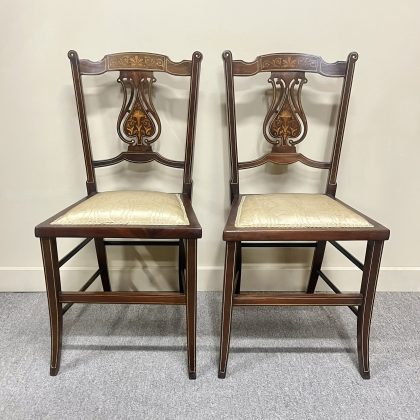 Fine Edwardian Inlaid Chair - 2 Available