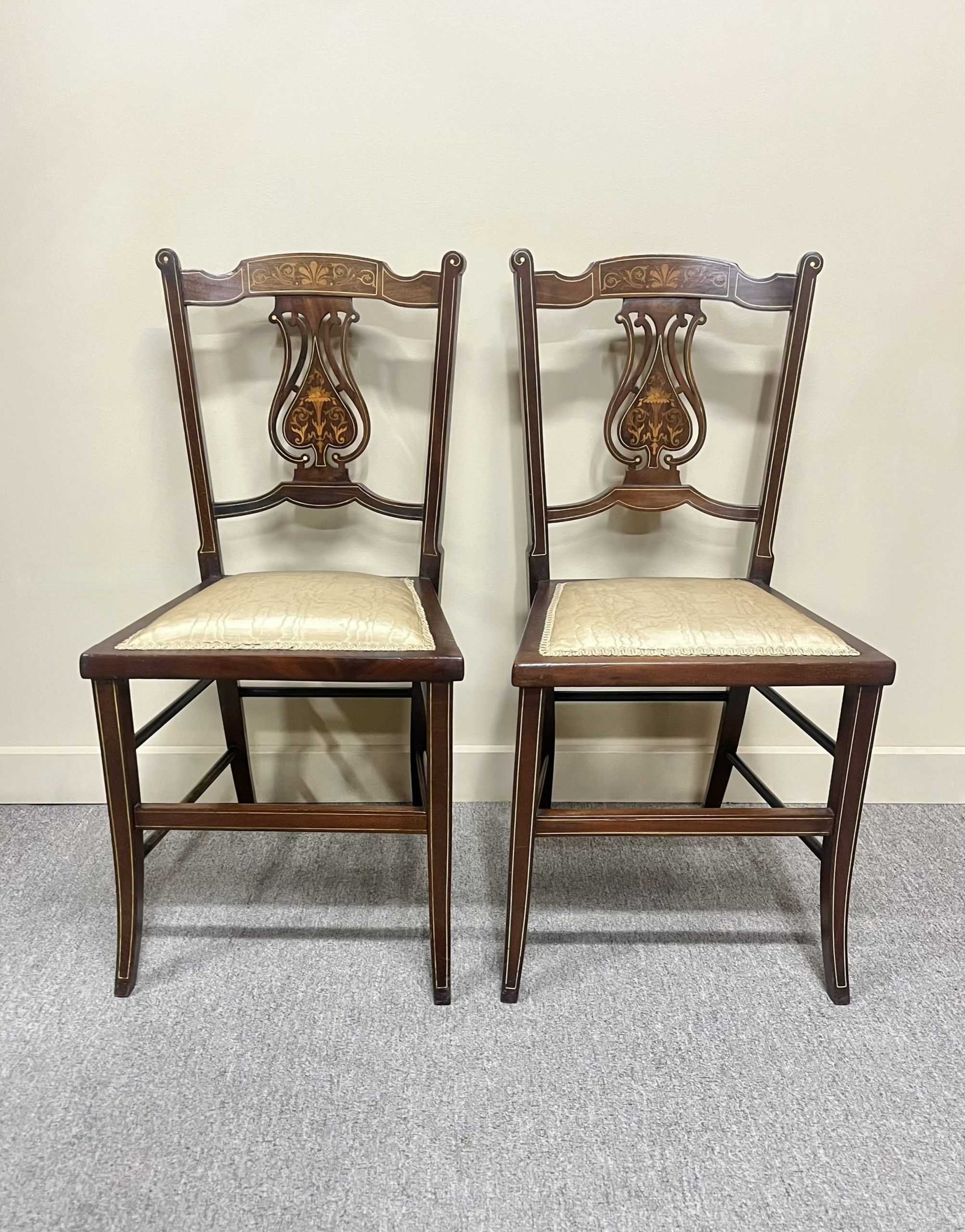 Fine Edwardian Inlaid Chair - 2 Available Fine Edwardian Inlaid Chair - 2 Available