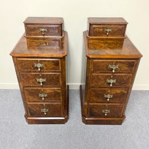 Victorian Burr Walnut Bedside Cabinets