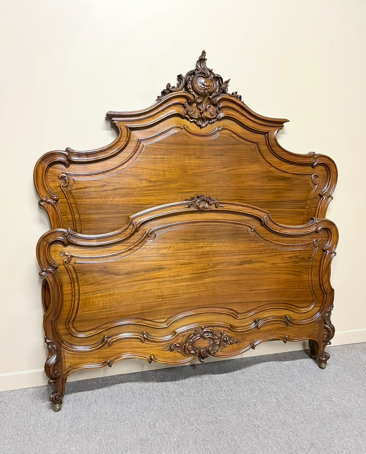 19th Century French Louis XV Style Queen Size Bed 19th Century French Louis XV Style Queen Size Bed