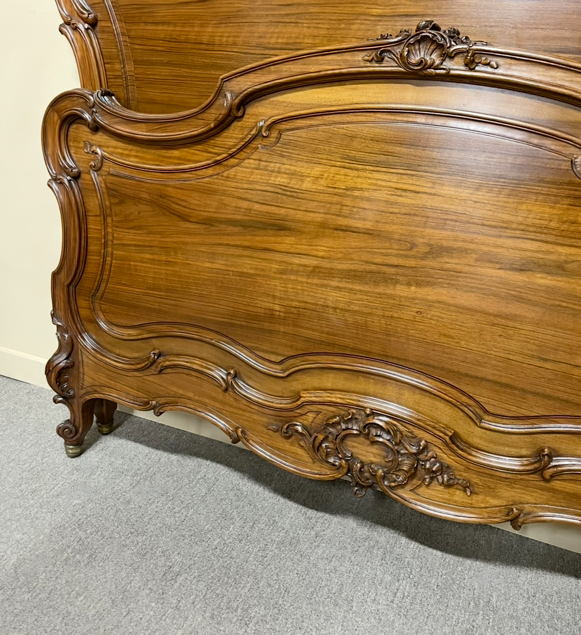 19th Century French Louis XV Style Queen Size Bed 19th Century French Louis XV Style Queen Size Bed