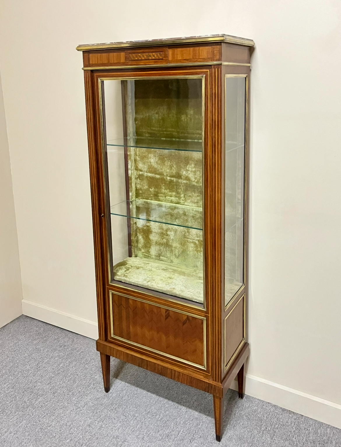 French Louis XVI Style Parquetry Vitrine French Louis XVI Style Parquetry Vitrine